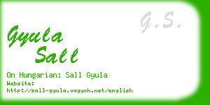 gyula sall business card